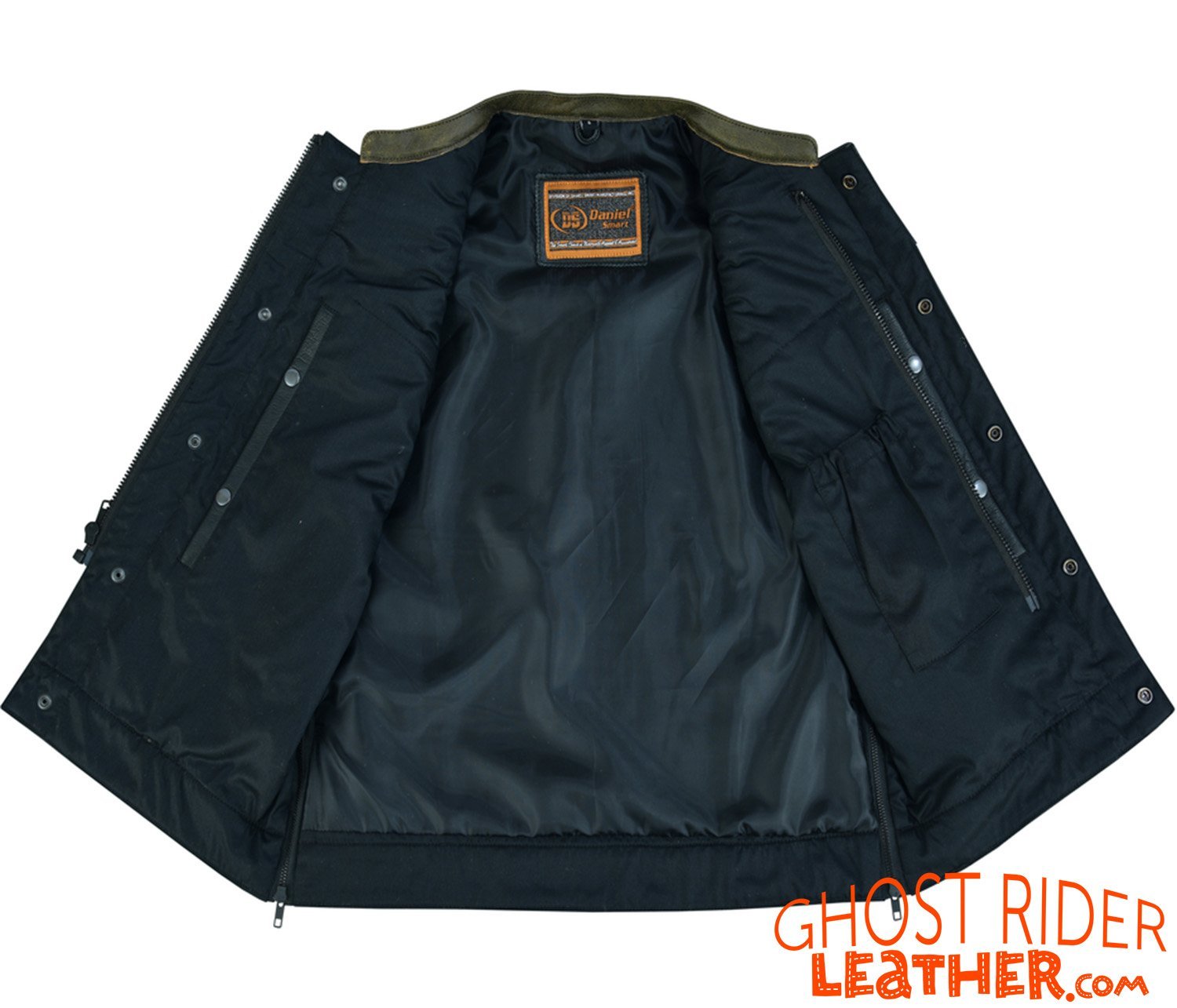 Leather Motorcycle Vest - Men's - Up To Size 8XL - Diamond Quilting - Big and Tall - ShadowProof Whiskey - RC199-RC - Image 15