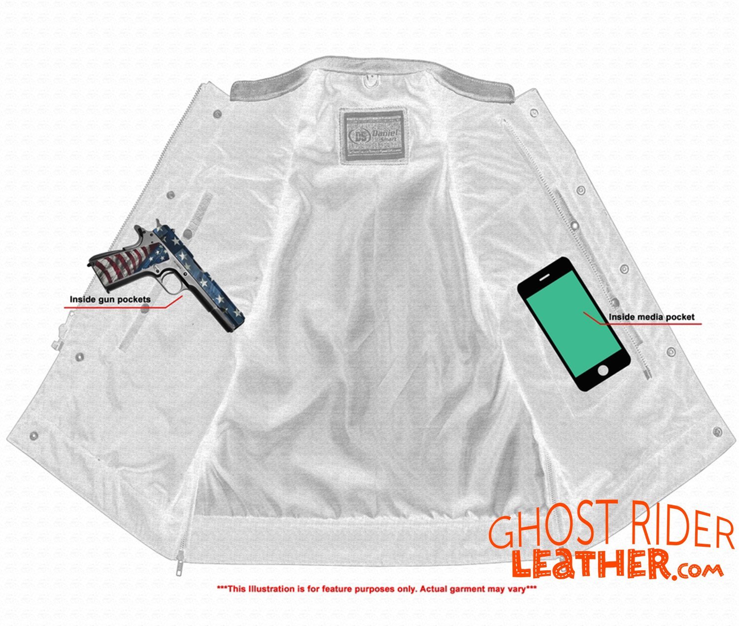 Leather Motorcycle Vest - Men's - Up To Size 8XL - Diamond Quilting - Big and Tall - ShadowProof Whiskey - RC199-RC - Image 17