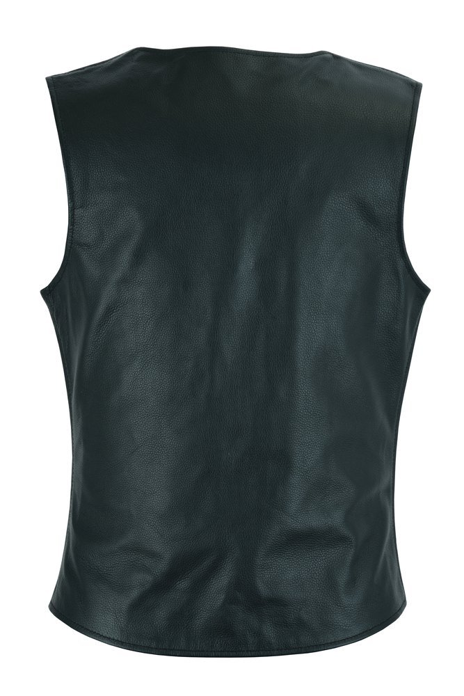 Leather Vest - Women's - Longer Body - Plain Sides - Gun Pockets - DS204-DS - Image 5