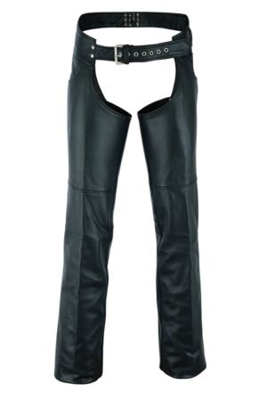 Leather Chaps - Men's - Tall Length - Up To 5XL - Motorcycle - DS447TALL-DS