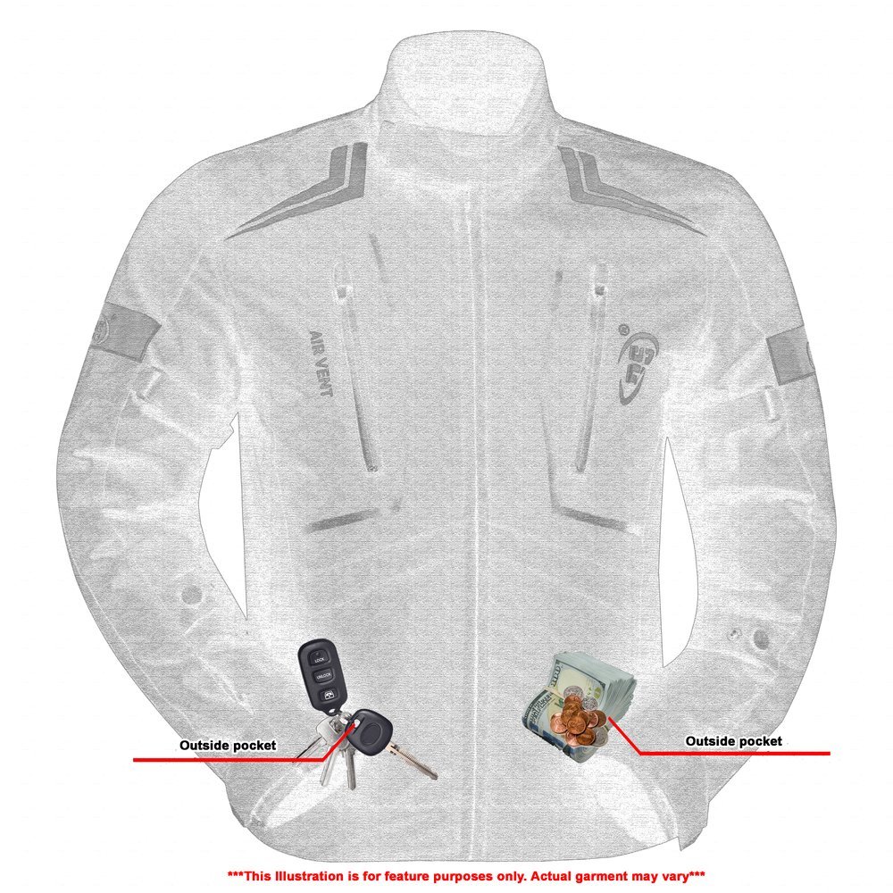 Mesh Motorcycle Jacket - Men's - Flight Wings - Black - Up To 5XL - DS4610-DS - Image 9