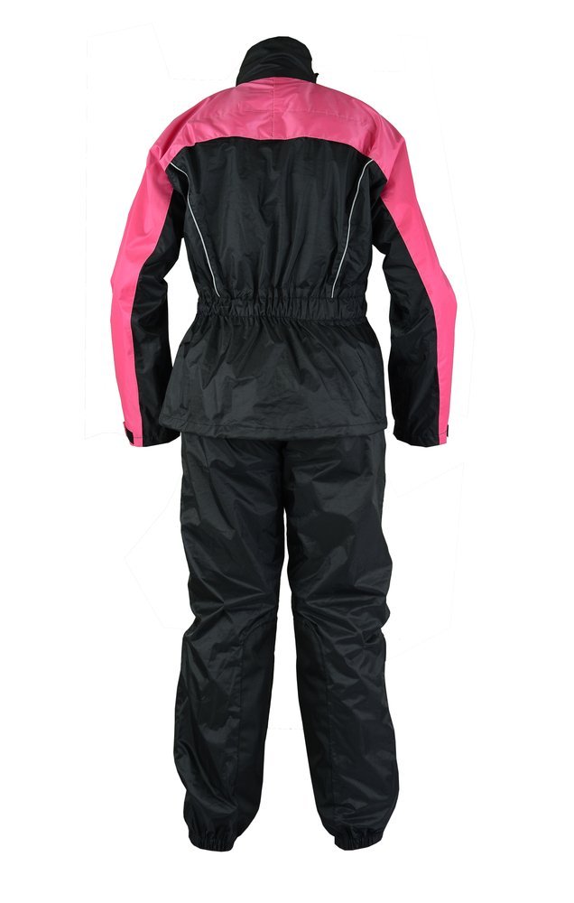 Rain Suit - Women's - Waterproof - Motorcycle - Pink Black - DS598PK-DS - Image 2
