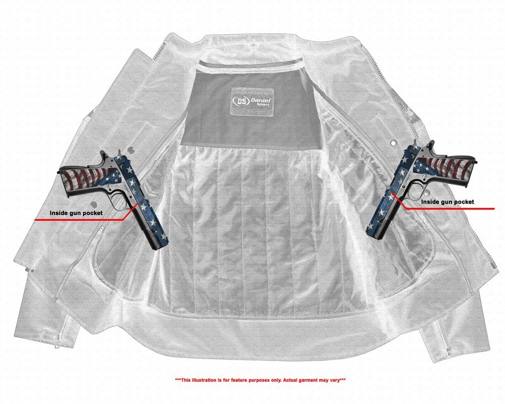 Textile Motorcycle Jacket - Men's - Reflective Skulls - Up To 6XL - Concealed Carry Pockets - DS600-DS - Image 5