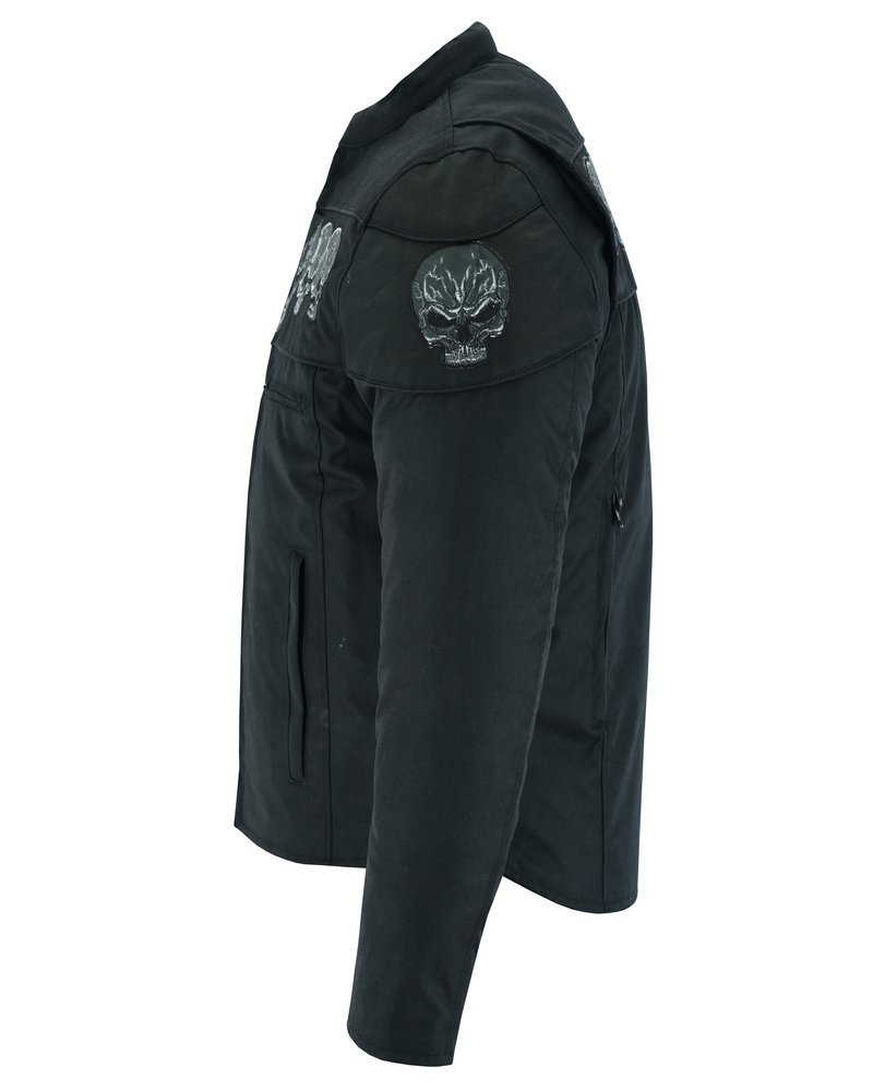 Textile Motorcycle Jacket - Men's - Reflective Skulls - Up To 6XL - Concealed Carry Pockets - DS600-DS - Image 9