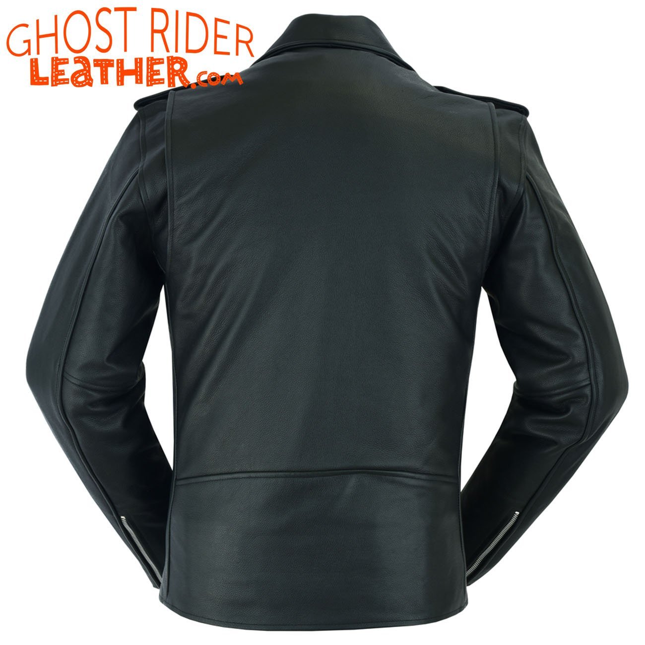 Leather Motorcycle Jacket - Men's - Police Style - Big and Tall - DS712TALL-DS - Image 6