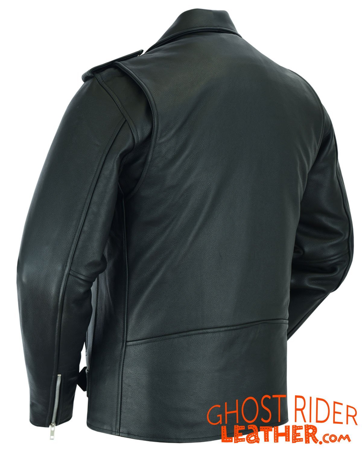 Leather Motorcycle Jacket - Men's - Police Style - Big and Tall - DS712TALL-DS - Image 7
