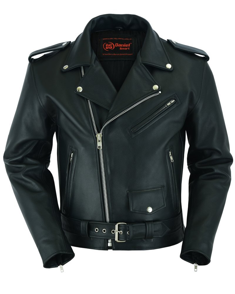 Leather Motorcycle Jacket - Men's - Armored - Up To 12XL - DS761-DS - Image 11