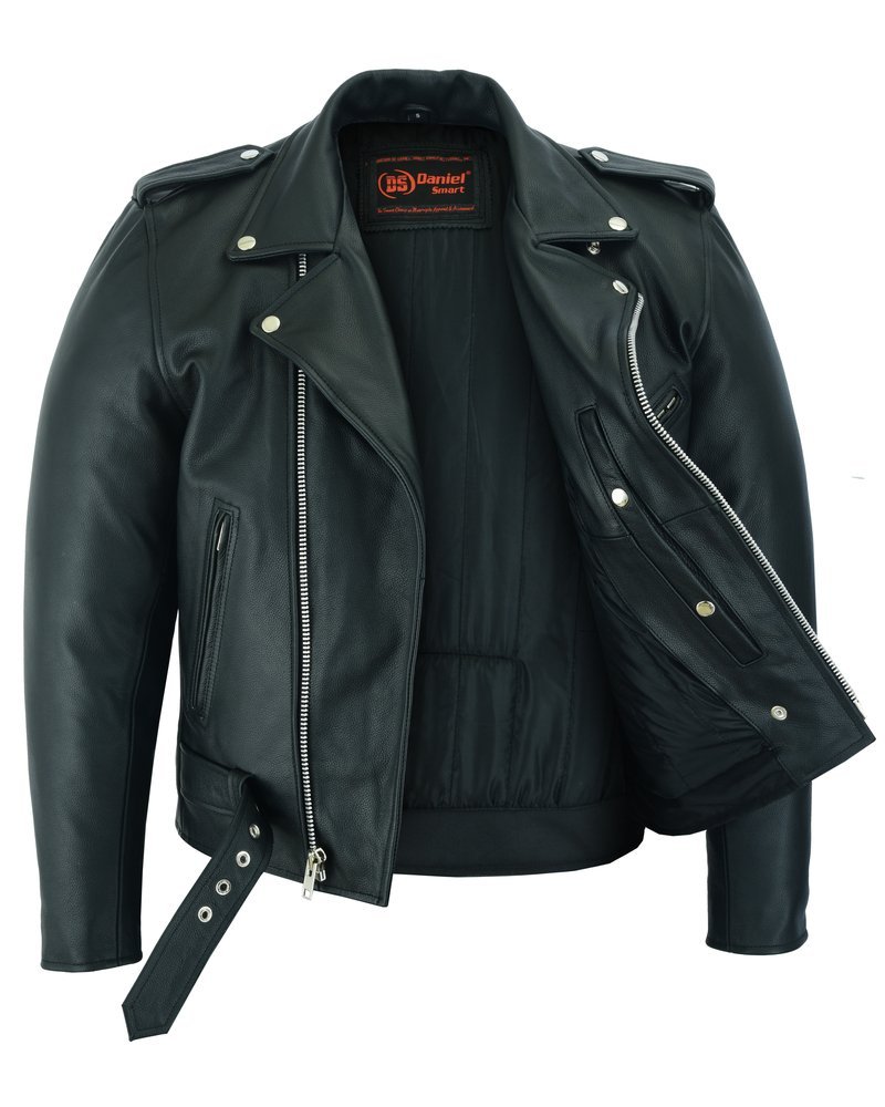 Leather Motorcycle Jacket - Men's - Armored - Up To 12XL - DS761-DS - Image 9