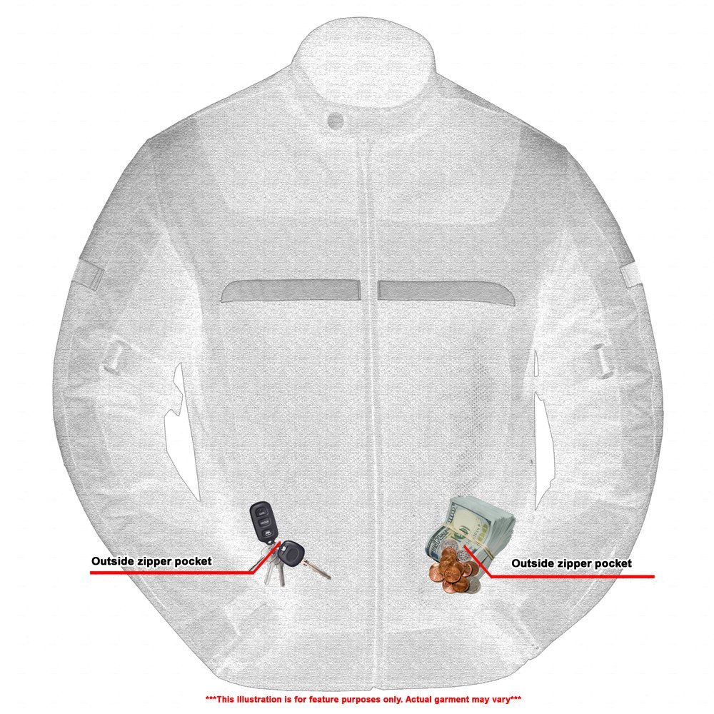 Mesh Motorcycle Jacket - Men's - Black - Up To 5XL - DS764-DS - Image 6