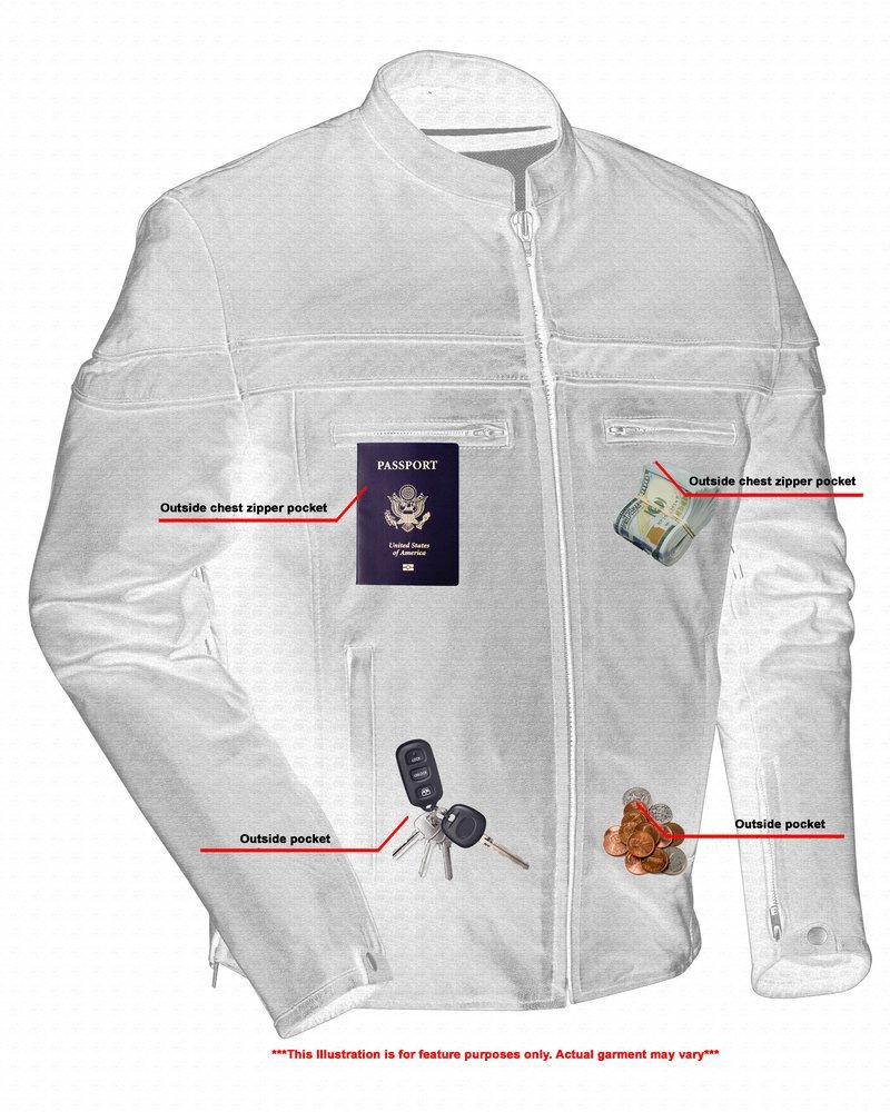 Leather Motorcycle Jacket - Crossover - Lightweight - Racer - DS768-DS - Image 6