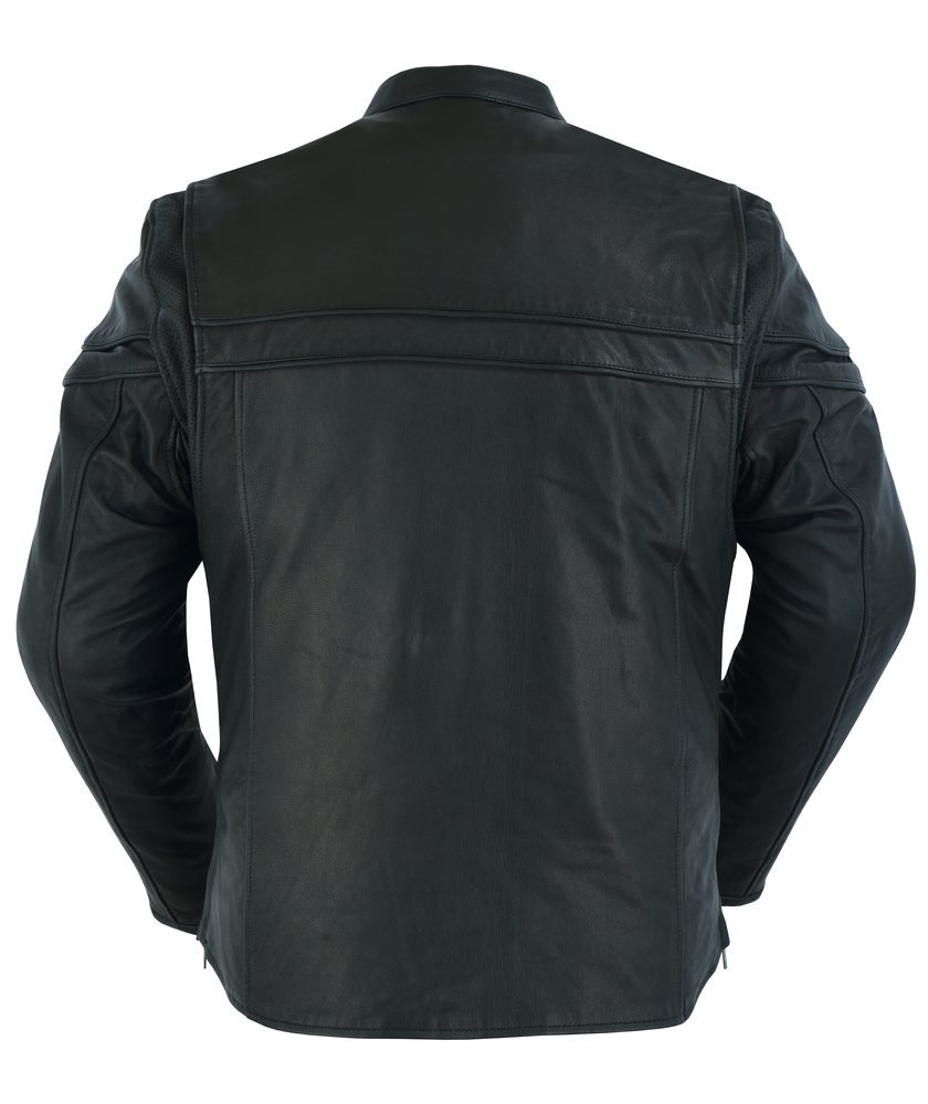 Leather Motorcycle Jacket - Crossover - Lightweight - Racer - DS768-DS - Image 7
