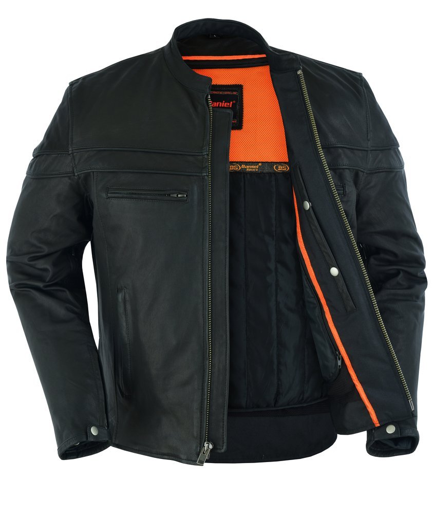 Leather Motorcycle Jacket - Crossover - Lightweight - Racer - DS768-DS - Image 8
