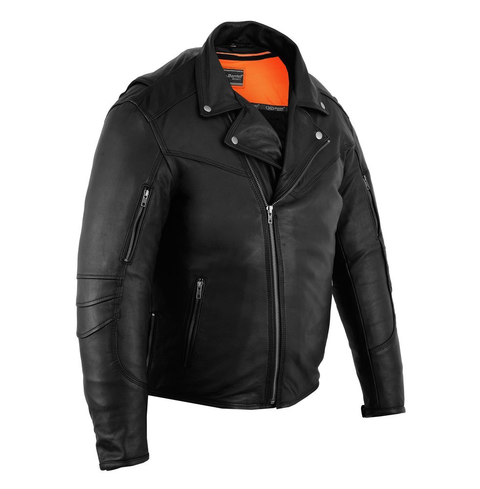 Leather Biker Jacket - Men's - Modern - Longer - Beltless - DS794-DS - Image 5