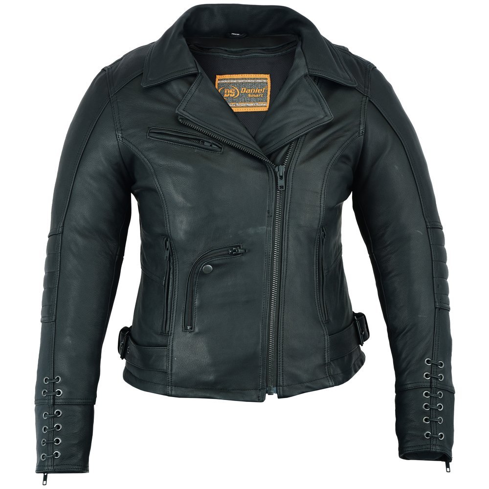 Leather Motorcycle Jacket - Women's - Must Ride - Gun Pockets - DS802-DS