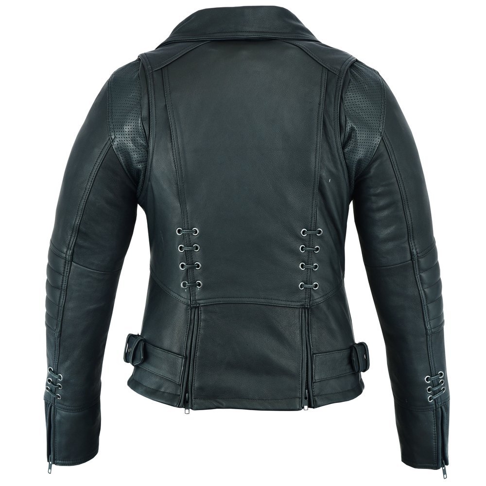 Leather Motorcycle Jacket - Women's - Must Ride - Gun Pockets - DS802-DS - Image 3