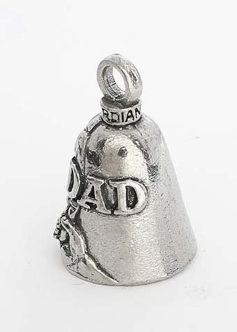 Dad Holding Child's Hand - Pewter - Motorcycle Guardian Bell - Made In USA - GB-DAD-DS - Image 2