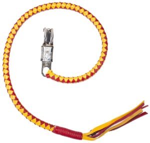 Get Back Whip - 36 Inches - Yellow and Red Leather - GBW15-DL
