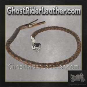 Get Back Whip in Two Tone Brown Leather - Motorcycle Accessories - SKU GRL-GBW18-11-DL