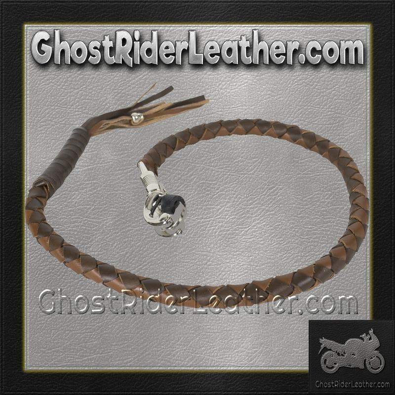Get Back Whip in Two Tone Brown Leather - Motorcycle Accessories - SKU GRL-GBW18-11-DL