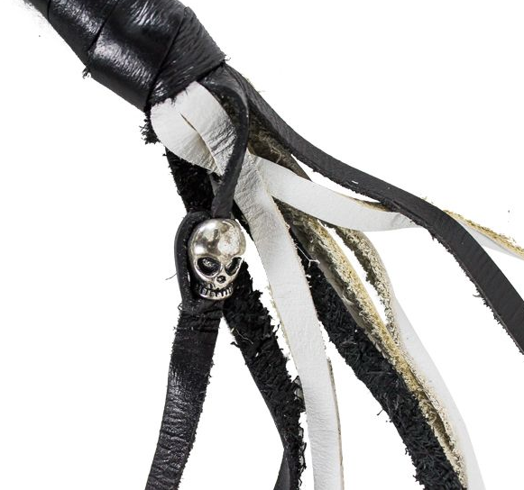Get Back Whip - Black and White Leather - 42 Inches Long - Motorcycle Accessories - GBW7-11-DL - Image 3