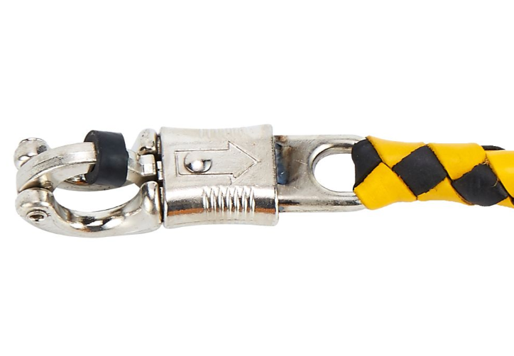 Get Back Whip in Black and Yellow Leather - With 8 Ball - 42 Inches - Motorcycle Accessories - GBW8-BALL8-DL - Image 3