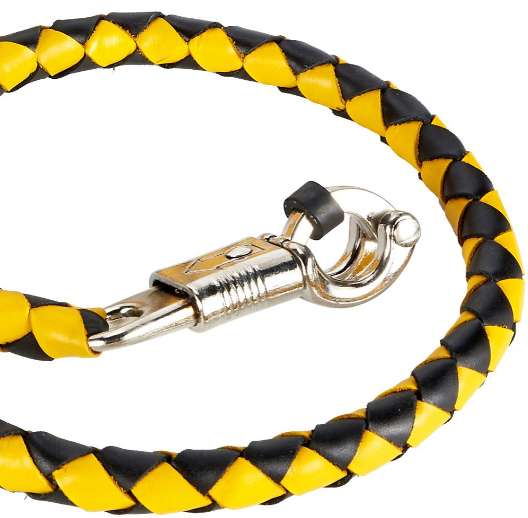 Get Back Whip in Black and Yellow Leather - With White Cue Ball - 42 Inches - Motorcycle Accessories - SKU GBW8-WHITE-BALL-DL - Image 2