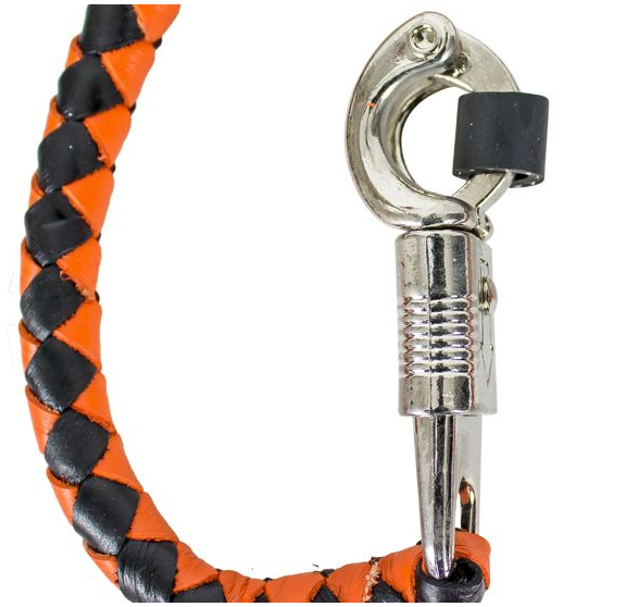 Get Back Whip in Black and Orange Leather - 42 Inches - Motorcycle Accessories - GBW9-11-DL - Image 2