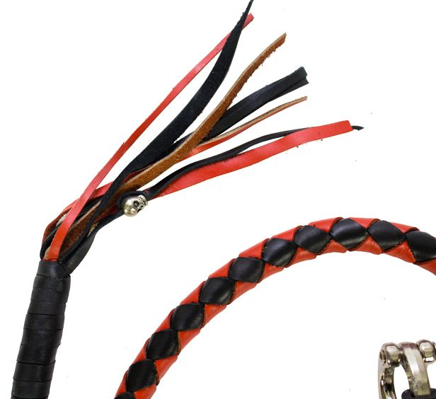 Get Back Whip in Black and Red Orange Leather - 50 Inches - GBW9-11L-DL - Image 2