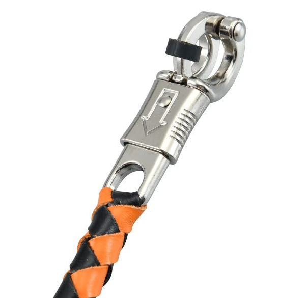 Get Back Whip in Black and Orange Leather With Pool Ball - 36 Inches - GBW9-BB-36-DL - Image 3