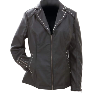 CLOSEOUT! Ladies Faux Leather Jacket with Studs - SKU GFJPS-BN