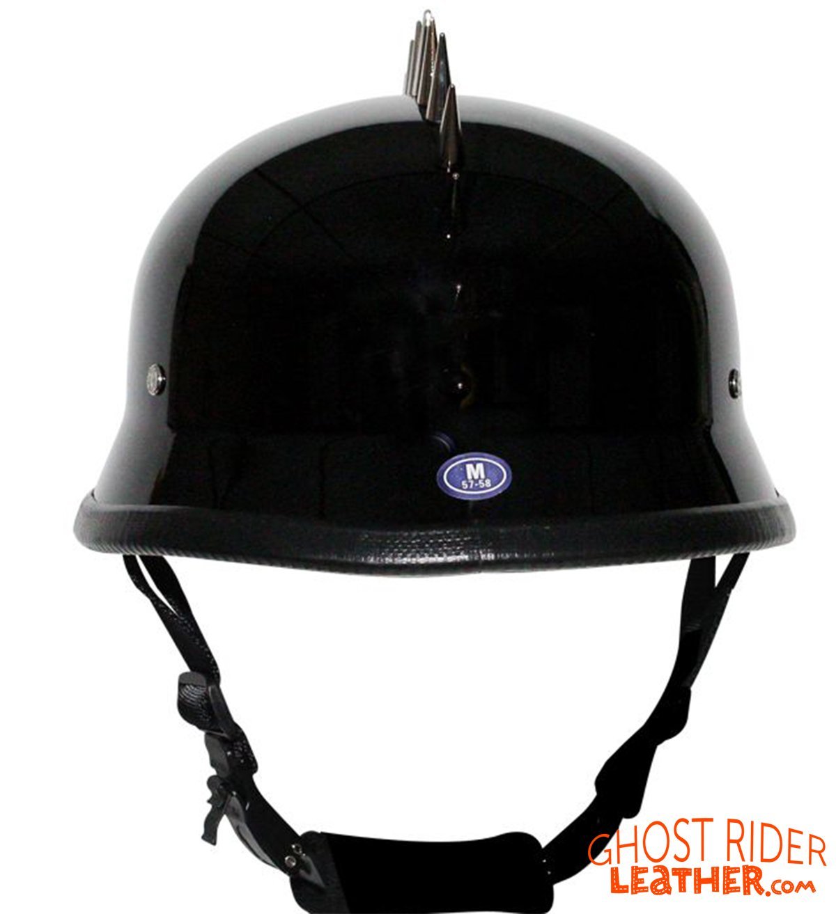 Novelty Motorcycle Helmet - Spiked - Gloss Black - German - H402-02-DL - Image 2