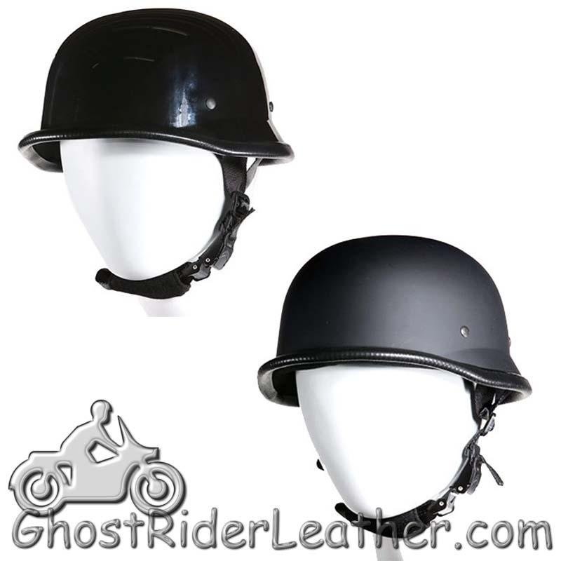 Novelty Motorcycle Helmet - Flat or Gloss Black - German - H402-H502-11-DL