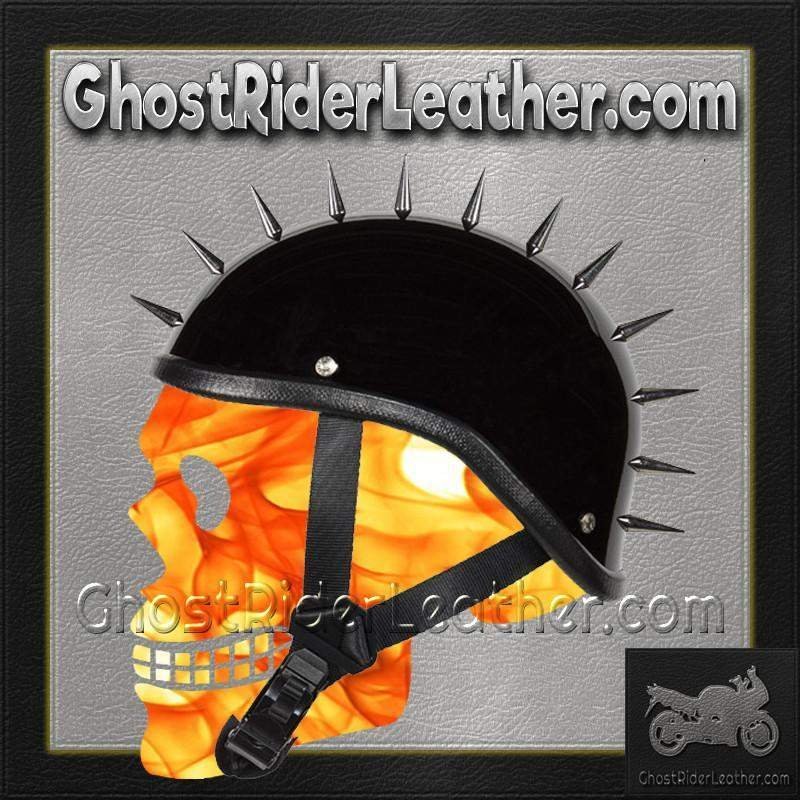 Novelty Motorcycle Helmet - Gloss or Flat Black - Spiked Gladiator - H403-H503-02-DL - Image 16