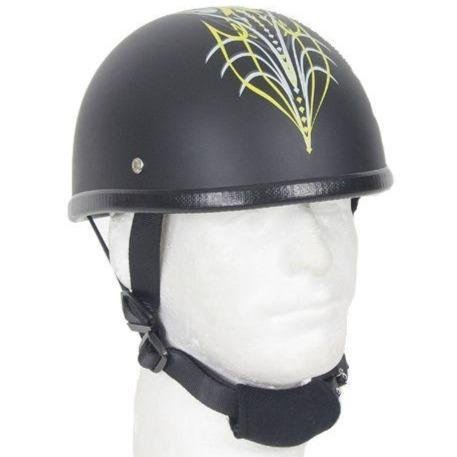 Novelty Motorcycle Helmet - Yellow Sun Grazer - Shorty - H501-D6-YELLOW-DL