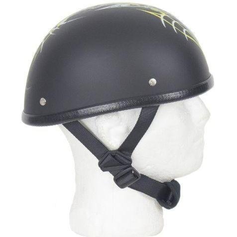 Novelty Motorcycle Helmet - Yellow Sun Grazer - Shorty - H501-D6-YELLOW-DL - Image 2