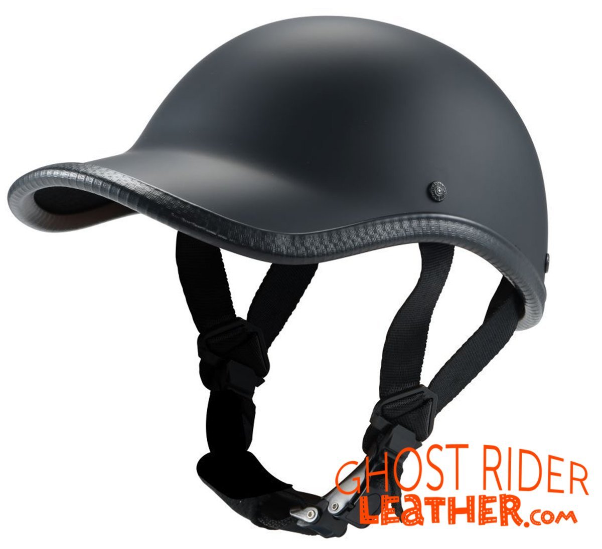 Novelty Motorcycle Helmet - Flat Black - Baseball Cap Style - H512-11-DL - Image 3