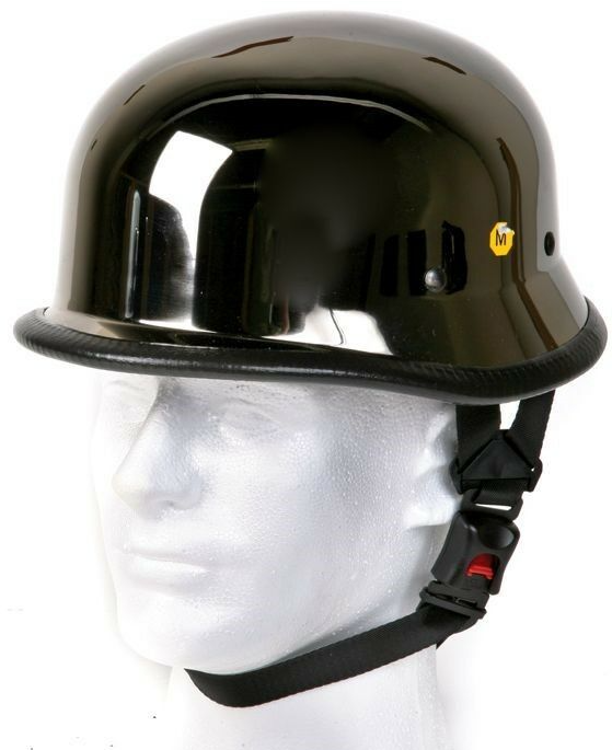 Novelty Motorcycle Helmet - Black Chrome - German - HC102-01-DL