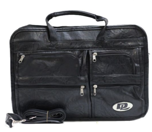 Laptop Bag - Messenger Bags - Black PVC - L14-DL