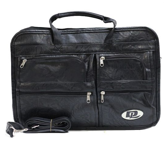 Laptop Bag - Messenger Bags - Black PVC - L14-DL