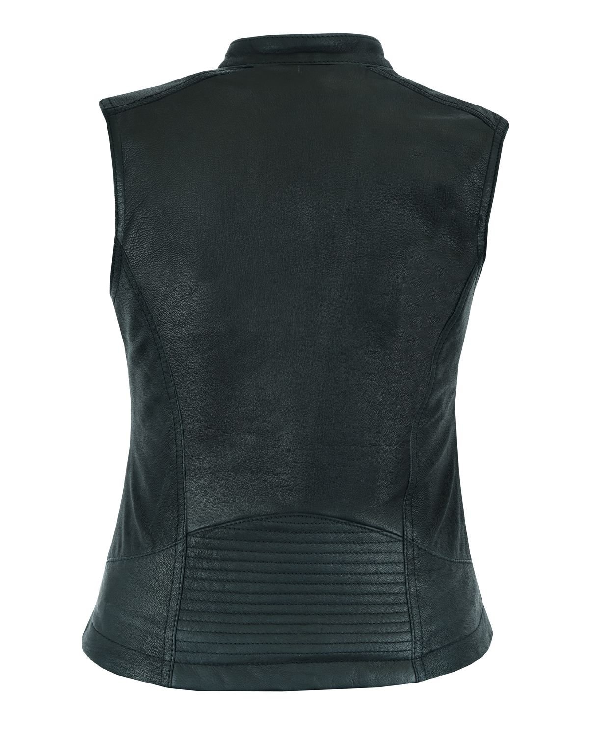 Leather Vest - Women's - Concealed Gun Pockets - Racer Collar - LV8528-07-DL - Image 3