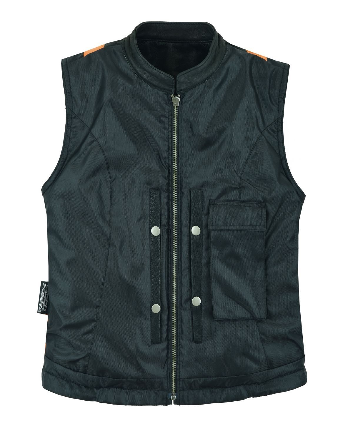 Leather Vest - Women's - Concealed Gun Pockets - Racer Collar - LV8528-07-DL - Image 5