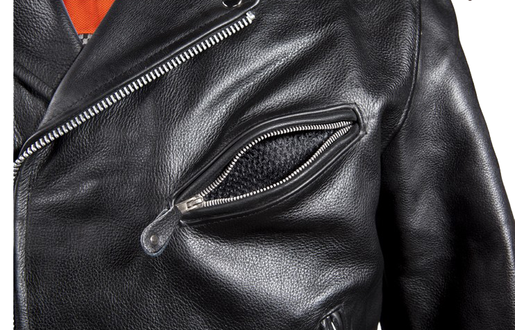 Naked Leather Motorcycle Police Style Jacket with Side Laces and Vents - Up To Size 72 - SKU MJ201-NK-DL - Image 3