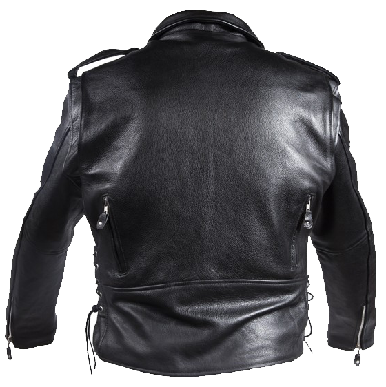 Naked Leather Motorcycle Police Style Jacket with Side Laces and Vents - Up To Size 72 - SKU MJ201-NK-DL - Image 2