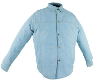 Leather Shirt -Men's - Blue - Snap Closure - Men's - Up To Size 5XL - MJ777-15-DL
