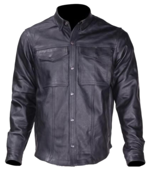 Leather Shirt - Men's - Concealed Carry Pockets - MJ777-07-DL