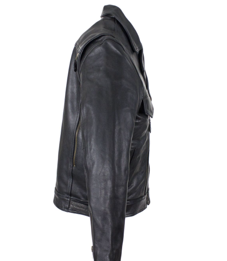 Leather Motorcycle Jacket - Men's - Racer - Gun Pockets - MJ800-DL - Image 5