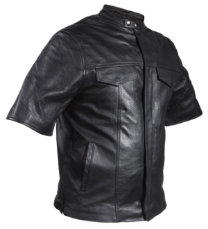 Leather Shirt - Men's - Lightweight - Short Sleeves - MJ822-11L-DL