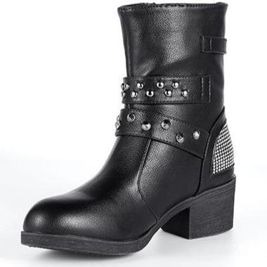 Motorcycle Boots - Women's - Studded - Zippered - Buckled - MR-BTL7001-DL - Image 5