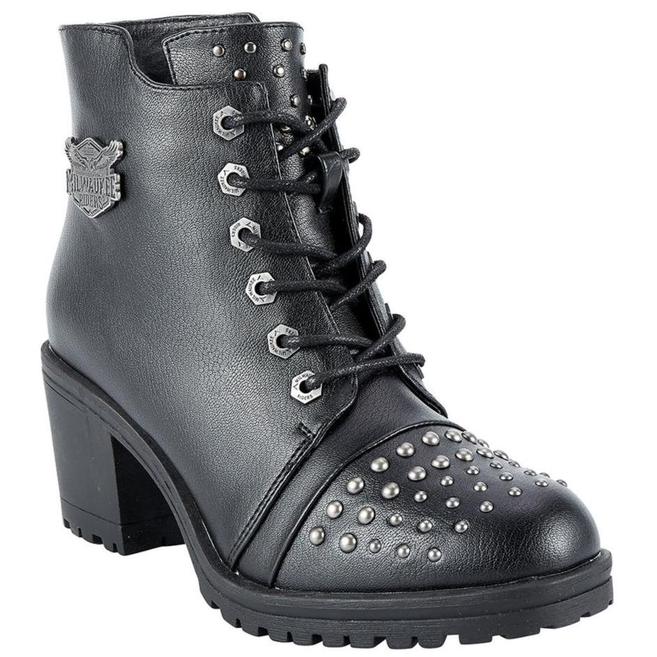 Motorcycle Boots - Women's - Chunky Heels - Biker Boots - MR-BTL7002-DL - Image 3