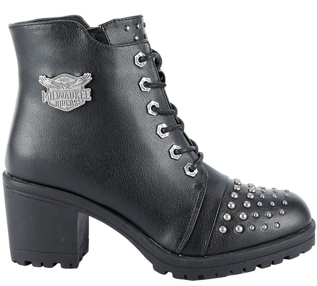 Motorcycle Boots - Women's - Chunky Heels - Biker Boots - MR-BTL7002-DL